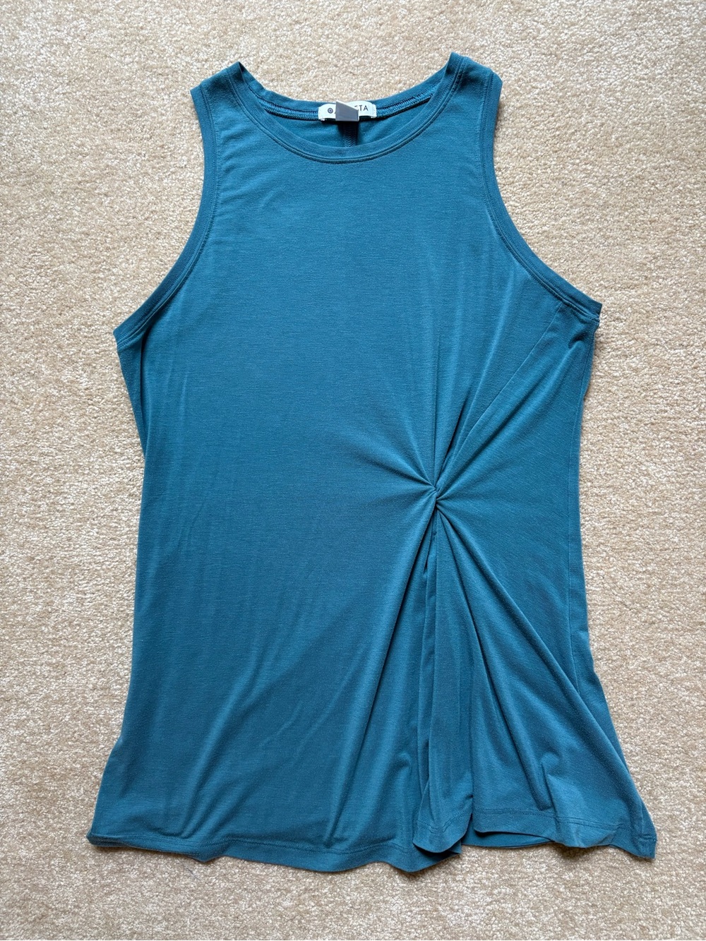 ATHLETA Sleeveless Twist-Detail Athletic Athleisure Tank Top — Teal Size S